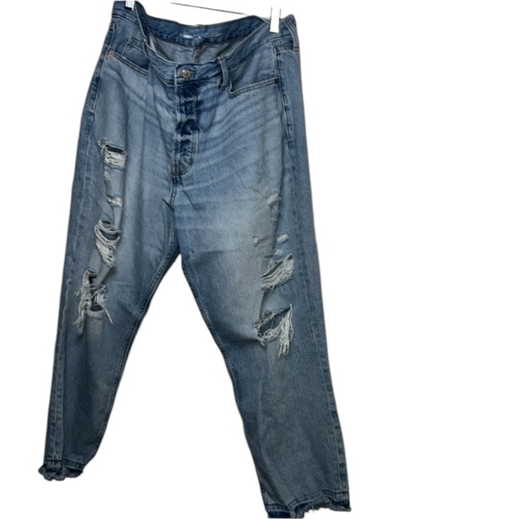 Old Navy High Rise Distressed Jeans - Blue - Picture 1 of 15